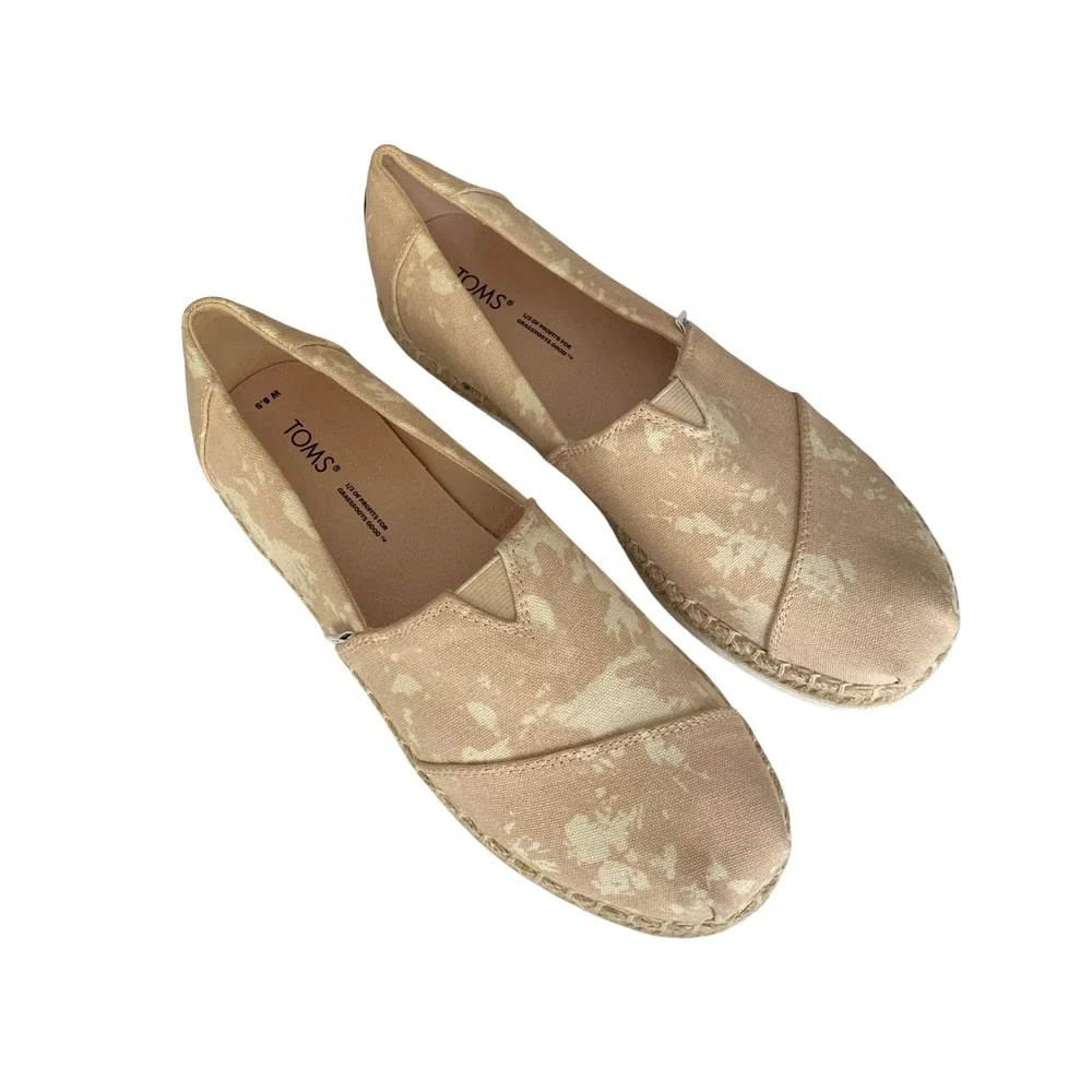TOMS Alpargata Platform‎ 8.5 Cloudy Pink Patchwork Batik Indie Boho Romantic